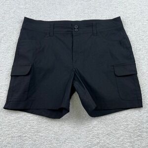 Eddie Bauer Womens Black Cargo Shorts Hiking Outdoor Utility Size 14